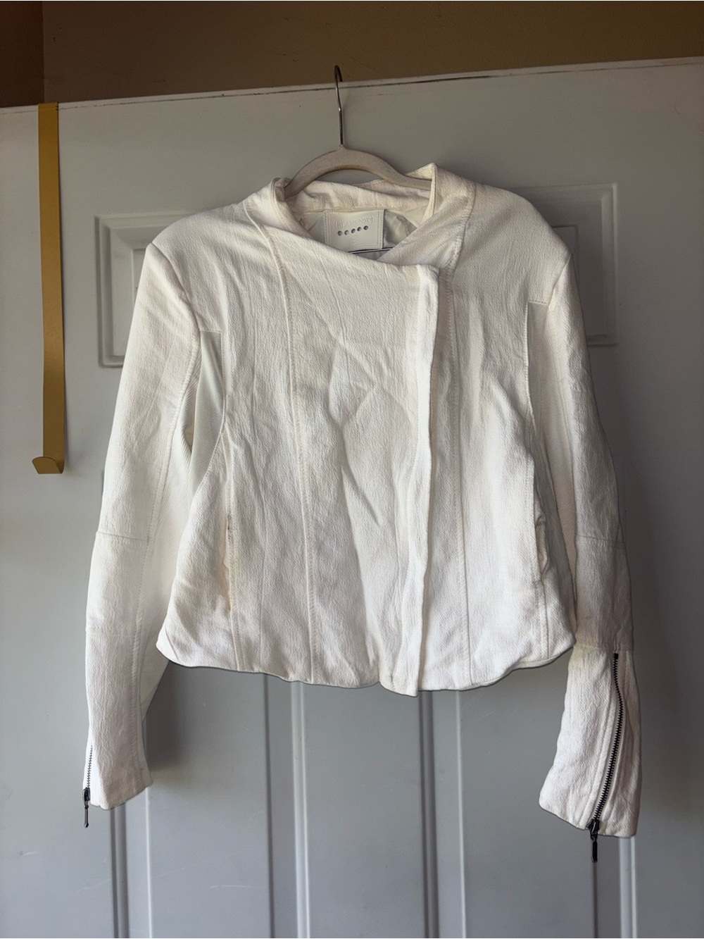 BlankNYC white moto jacket size L